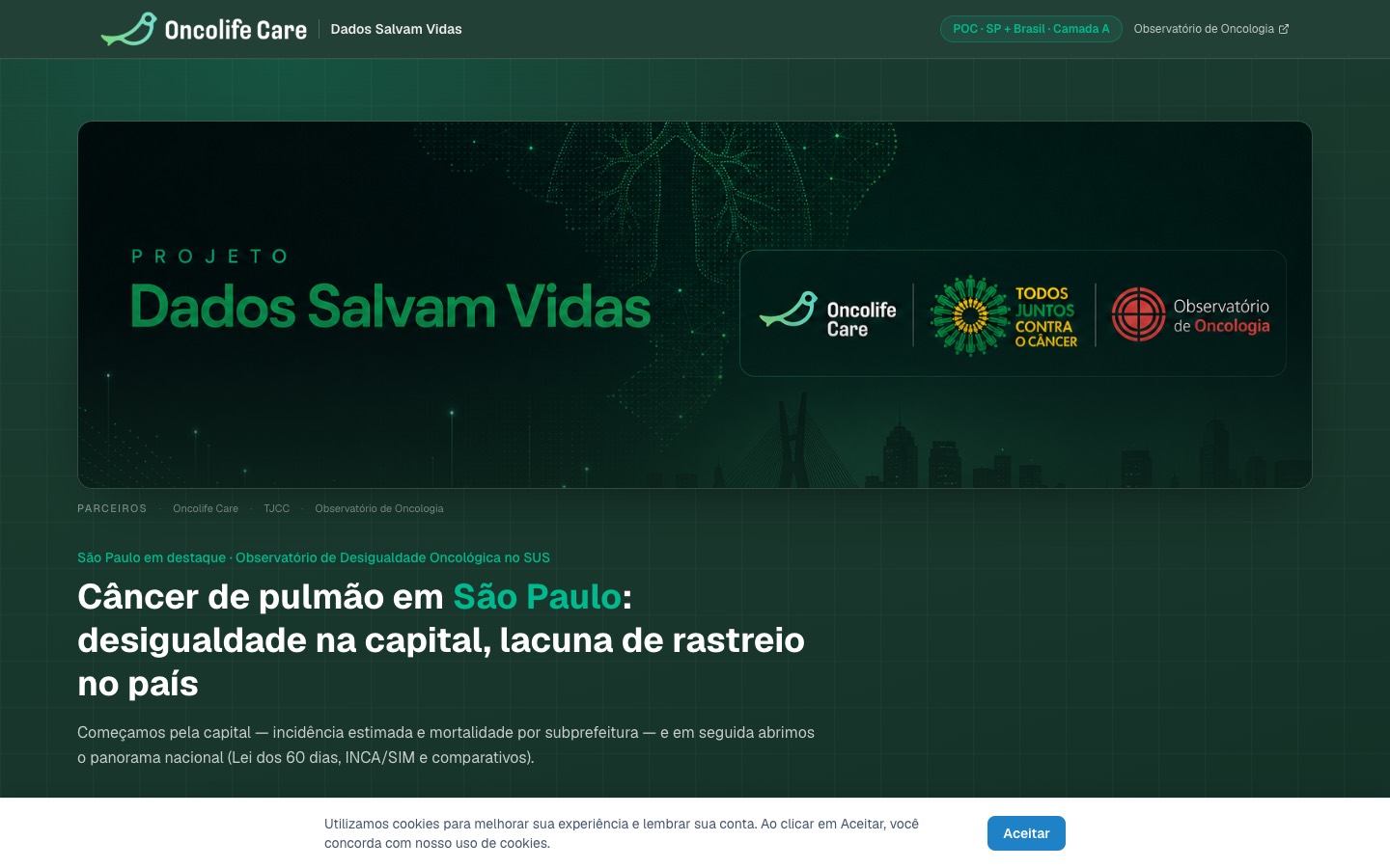 Captura do projeto Dados Salvam Vidas
