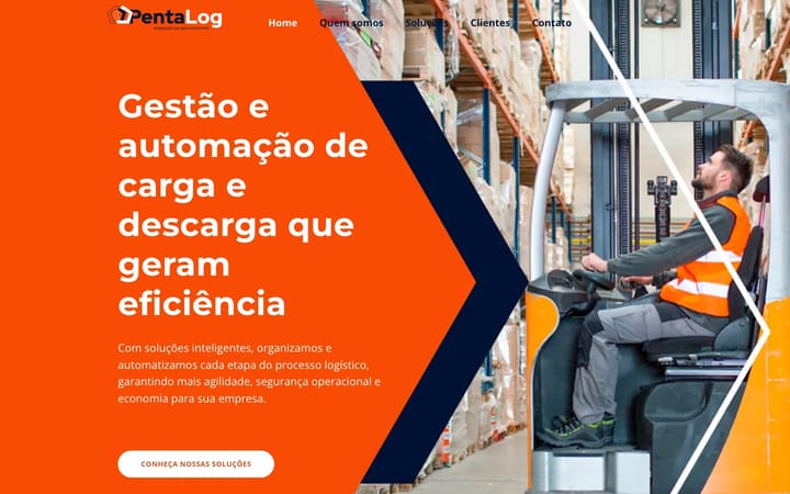 Página do Grupo Penta, cliente do sistema SISPenta